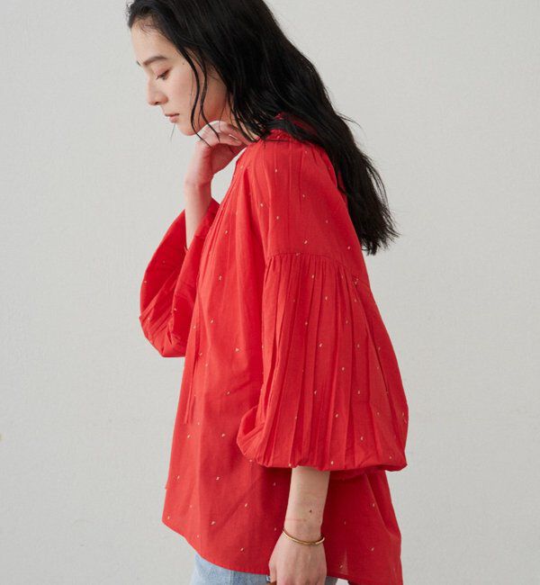  「【INDIA】スキッパー刺繍ブラウス」|シャツ・ブラウス|