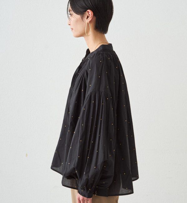  「【INDIA】スキッパー刺繍ブラウス」|シャツ・ブラウス|