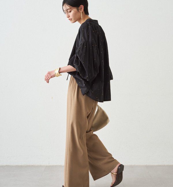  「【INDIA】スキッパー刺繍ブラウス」|シャツ・ブラウス|