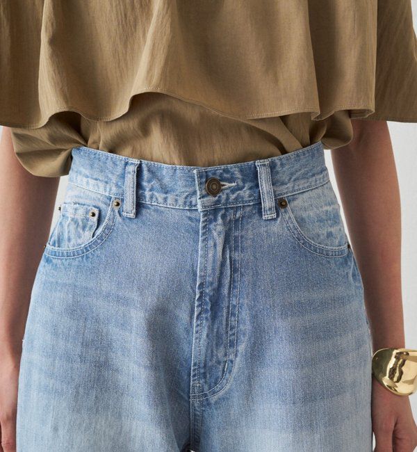  「ハイウエストダメージデニムパンツ」|デニム|