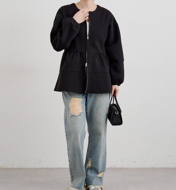  「ポンチペプラムトップス」|Tシャツ・カットソー|