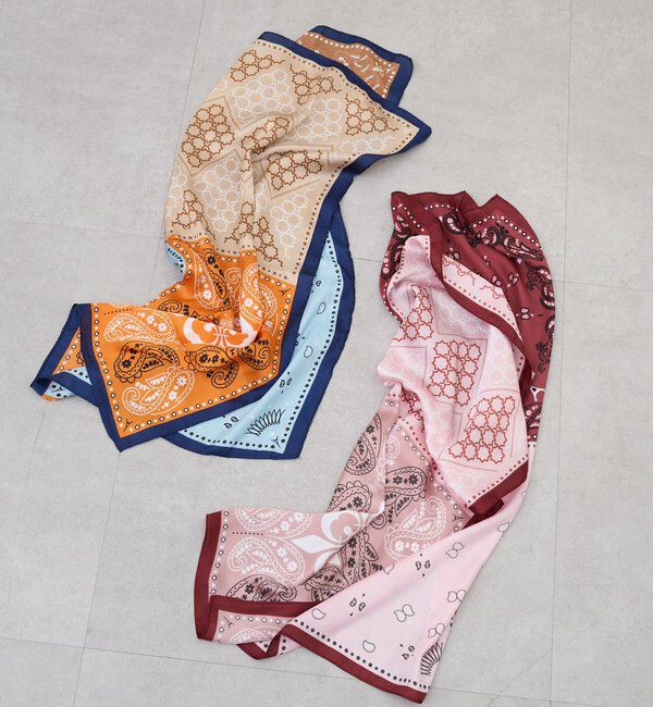  「マルチパネルスカーフ」|バンダナ・スカーフ|ピンク