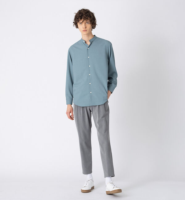 ABAHOUSE「バンドカラー ストライプシャツ」|シャツ・ブラウス|