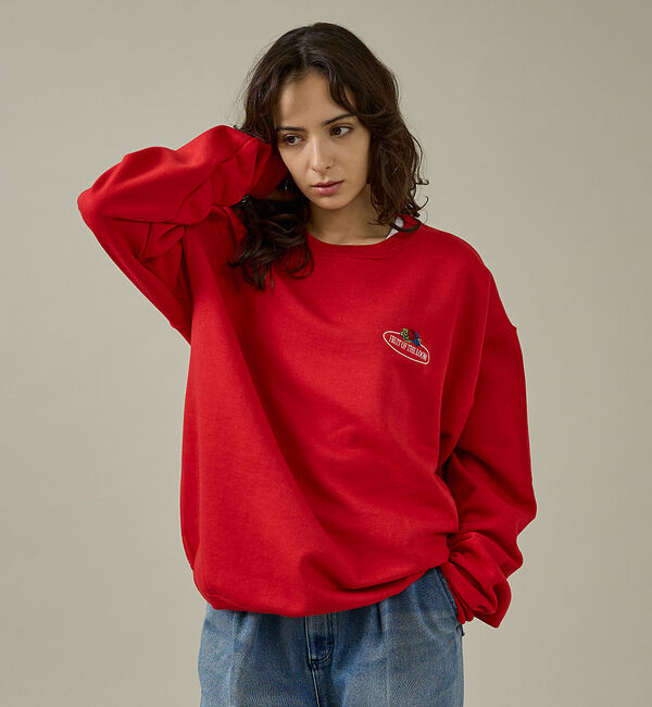 ABAHOUSE「【FRUIT OF THE LOOM】PRINT SWEAT1/ワンポイント/ユ」|スウェット・ジャージ|レッド