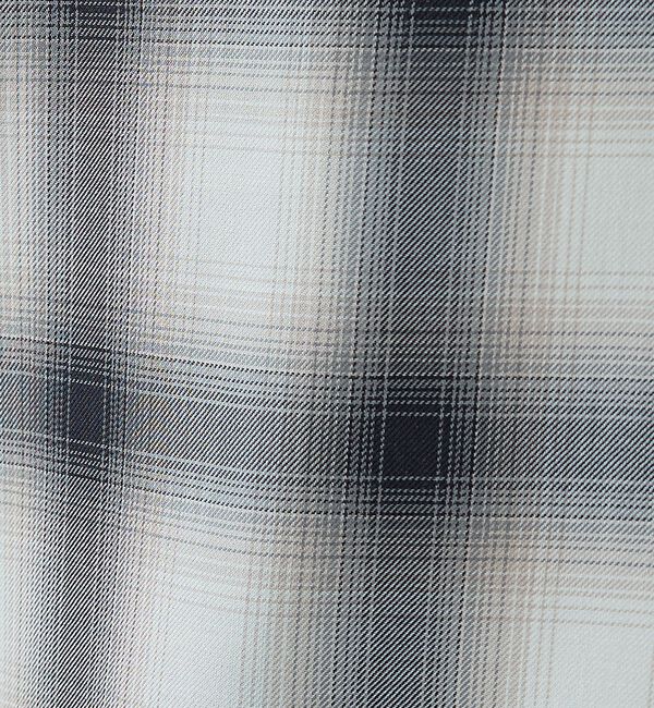 ABAHOUSE「オンブレーチェック オープンカラーシャツ / オーバーサイズ」|シャツ・ブラウス|