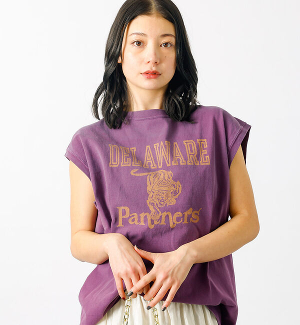 Rouge vif「追加1【REMI RELIEF / レミレリーフ】ロゴTシャツ / ノースリーブ」|Tシャツ・カットソー|エンジ