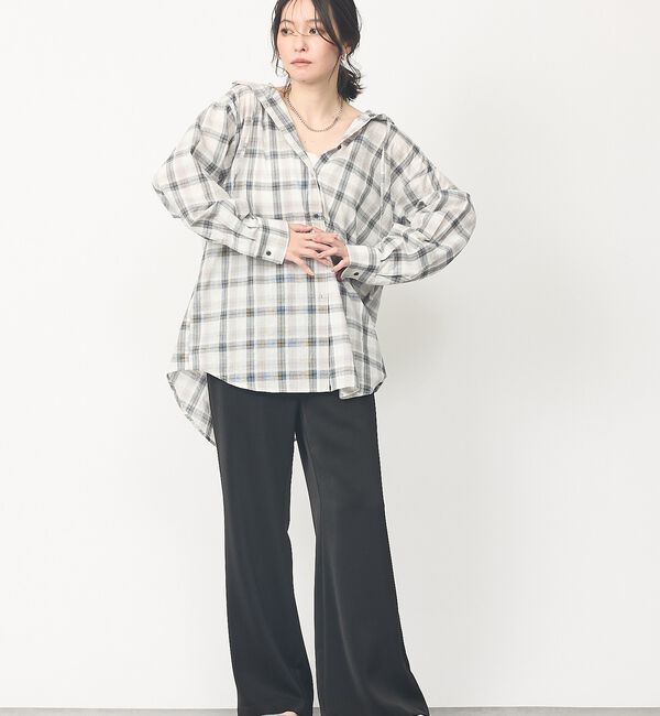 abahouse mavie「【大人のリラックス】セミフレアサテン イージーパンツ」|その他|