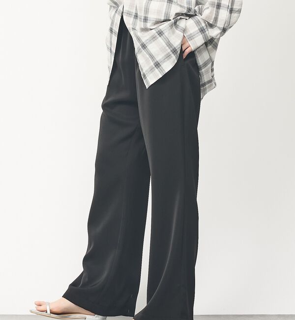 abahouse mavie「【大人のリラックス】セミフレアサテン イージーパンツ」|その他|