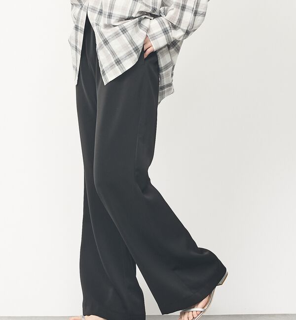 abahouse mavie「【大人のリラックス】セミフレアサテン イージーパンツ」|その他|