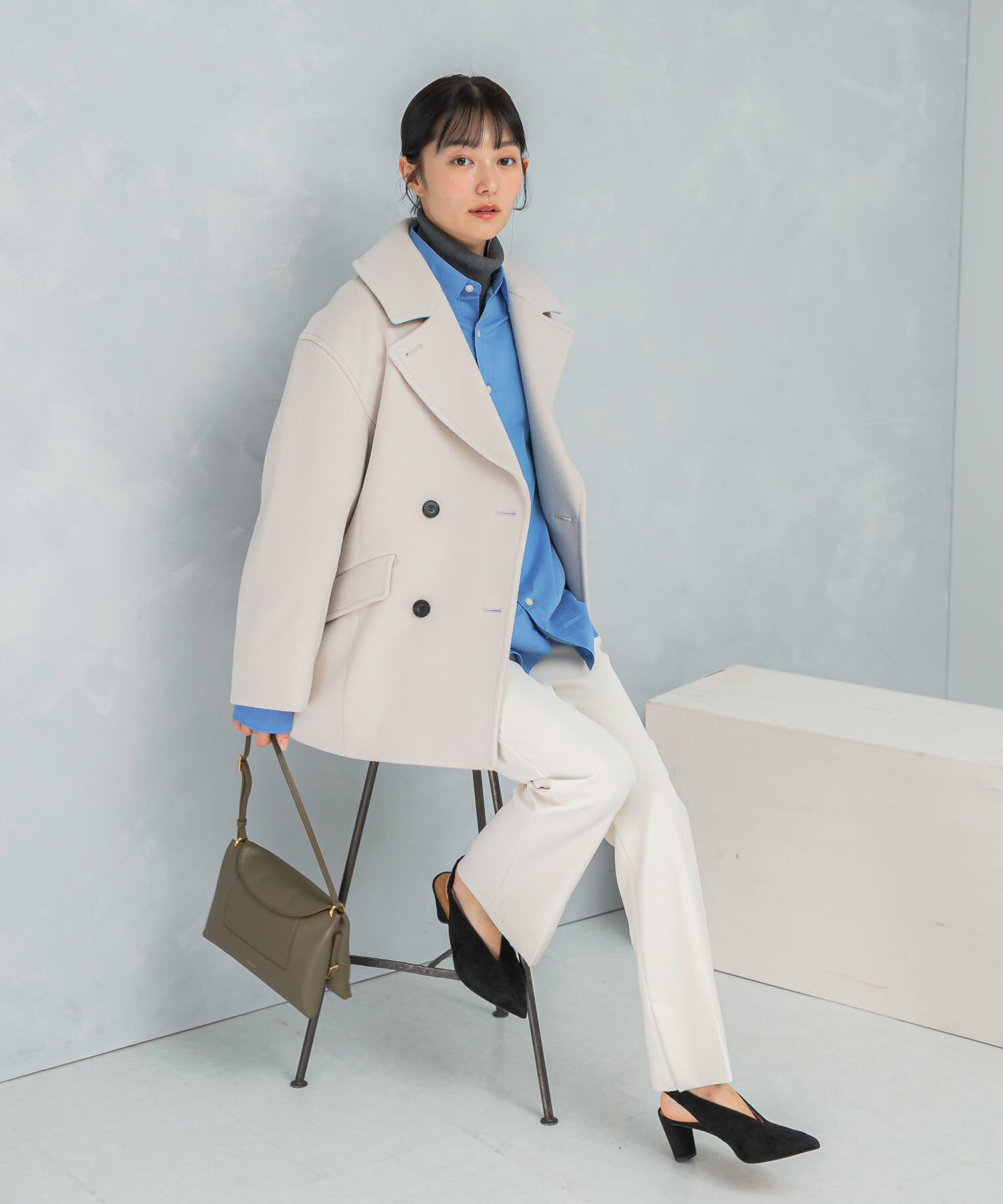 URBAN RESEARCH ROSSO「オーバーミドルPコート」|ピーコート|