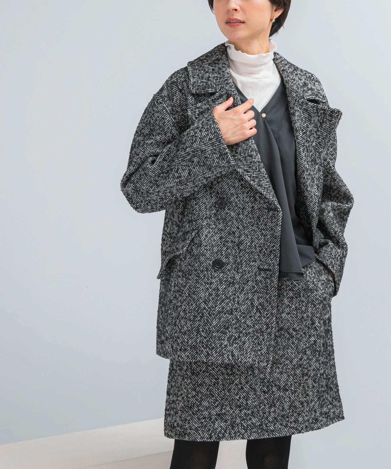 URBAN RESEARCH ROSSO「オーバーミドルPコート」|ピーコート|