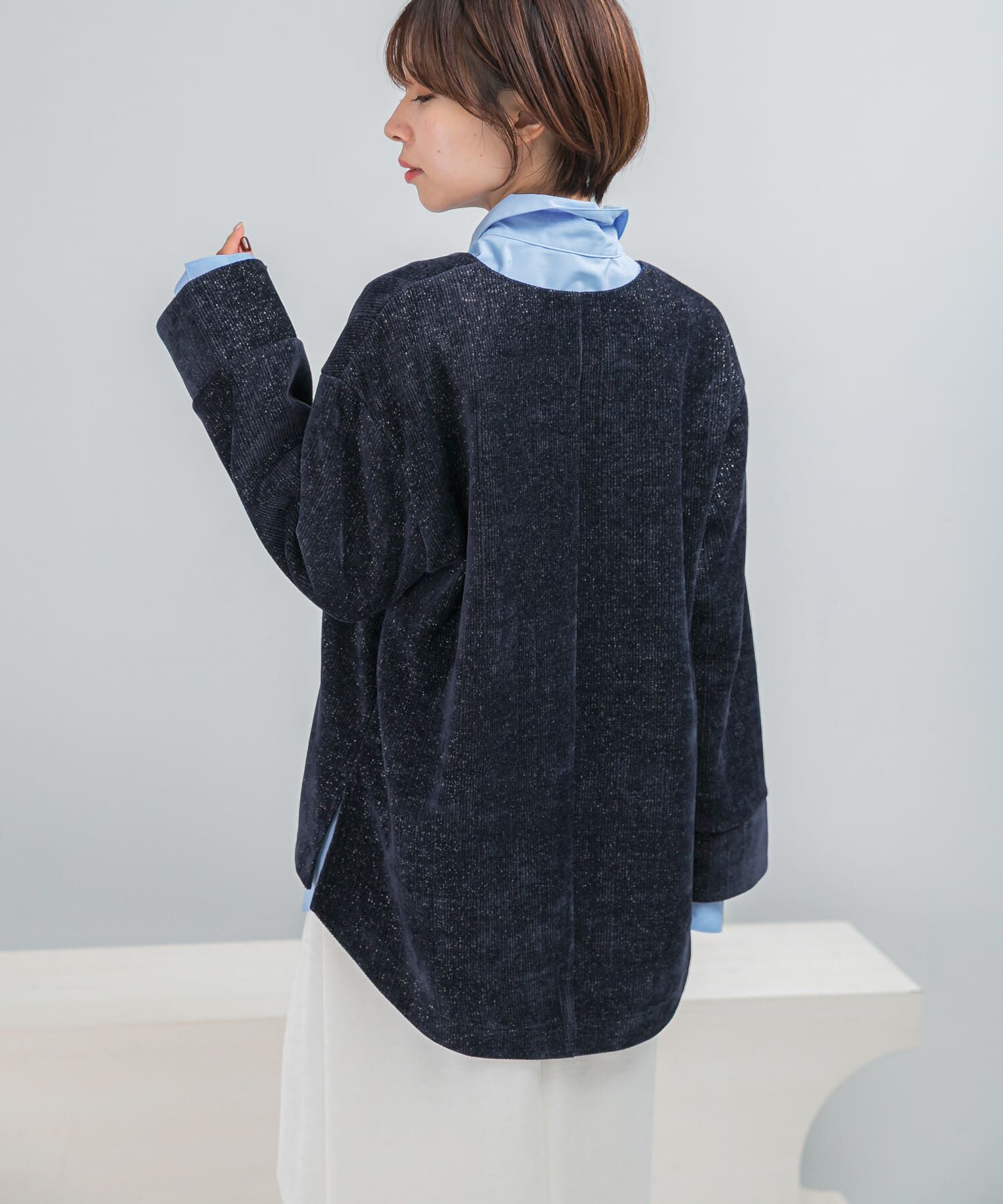 URBAN RESEARCH ROSSO「Vネックモールラメプルオーバー」|Tシャツ・カットソー|