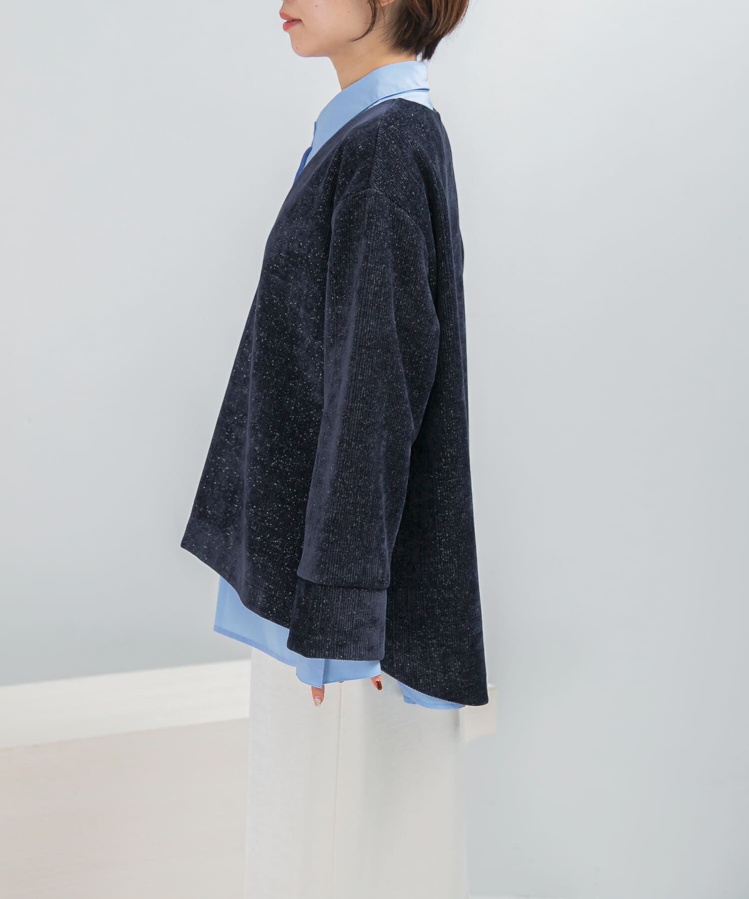 URBAN RESEARCH ROSSO「Vネックモールラメプルオーバー」|Tシャツ・カットソー|