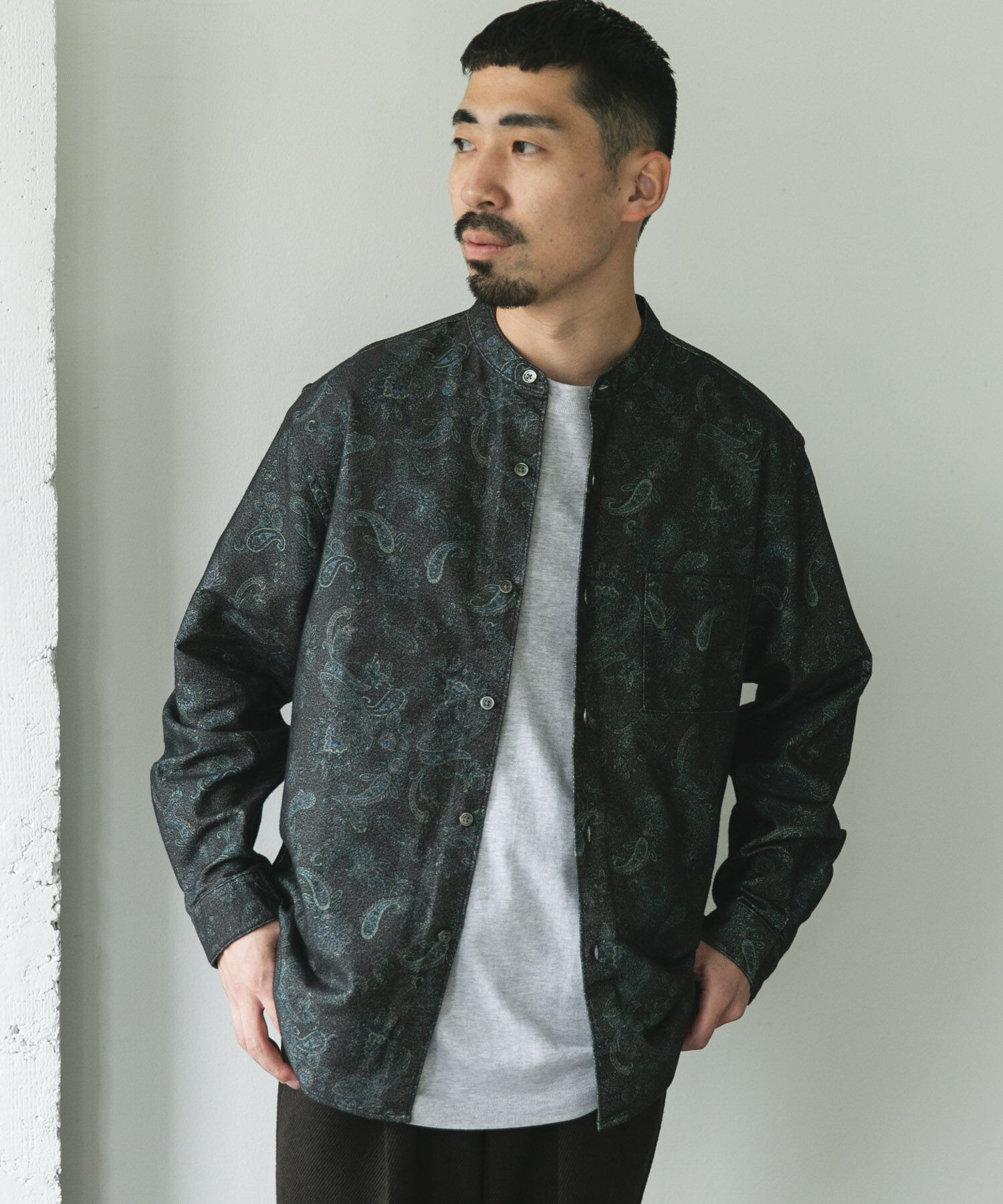 URBAN RESEARCH DOORS「両面起毛ネルバンドカラーシャツ」|シャツ・ブラウス|