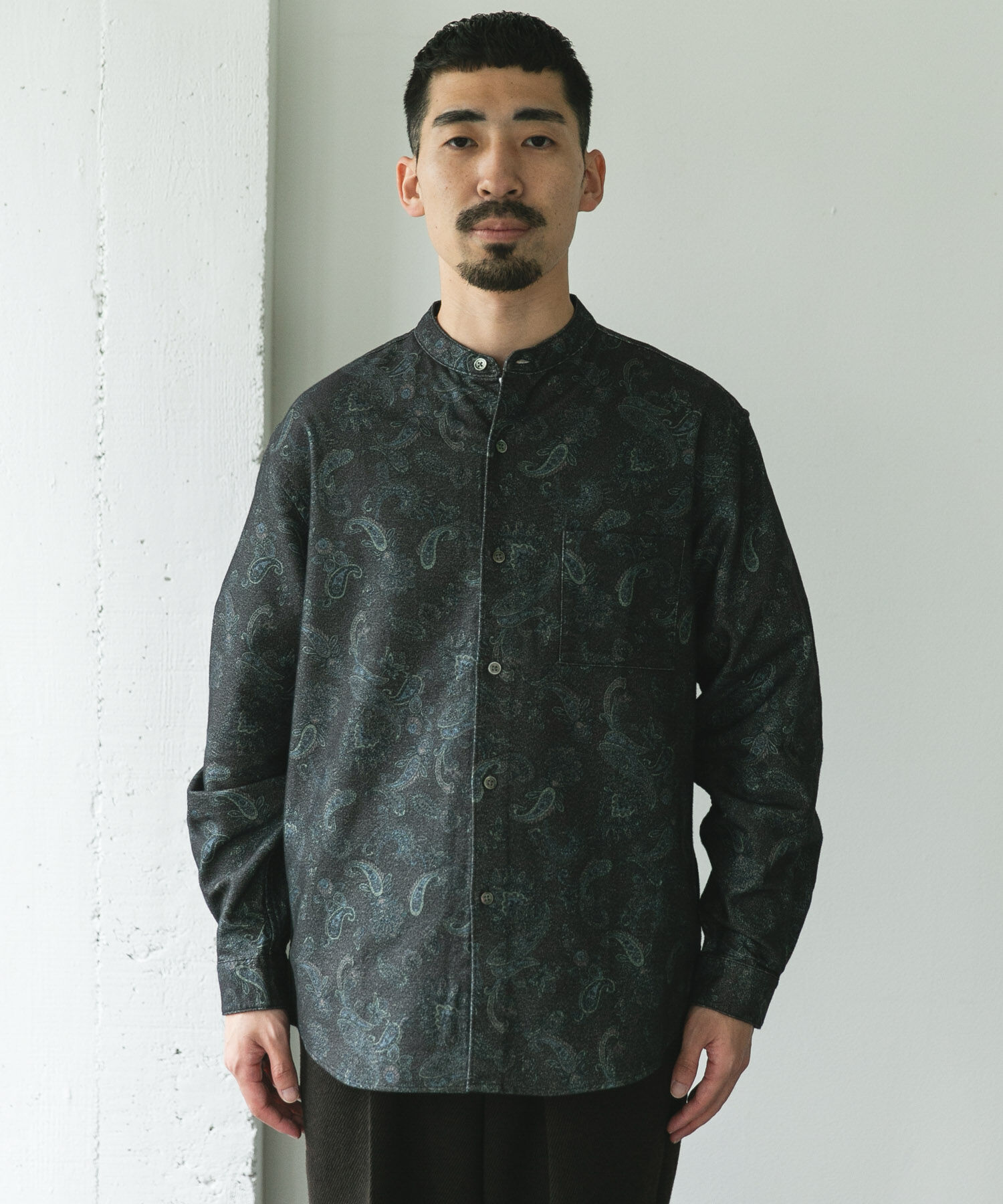 URBAN RESEARCH DOORS「両面起毛ネルバンドカラーシャツ」|シャツ・ブラウス|