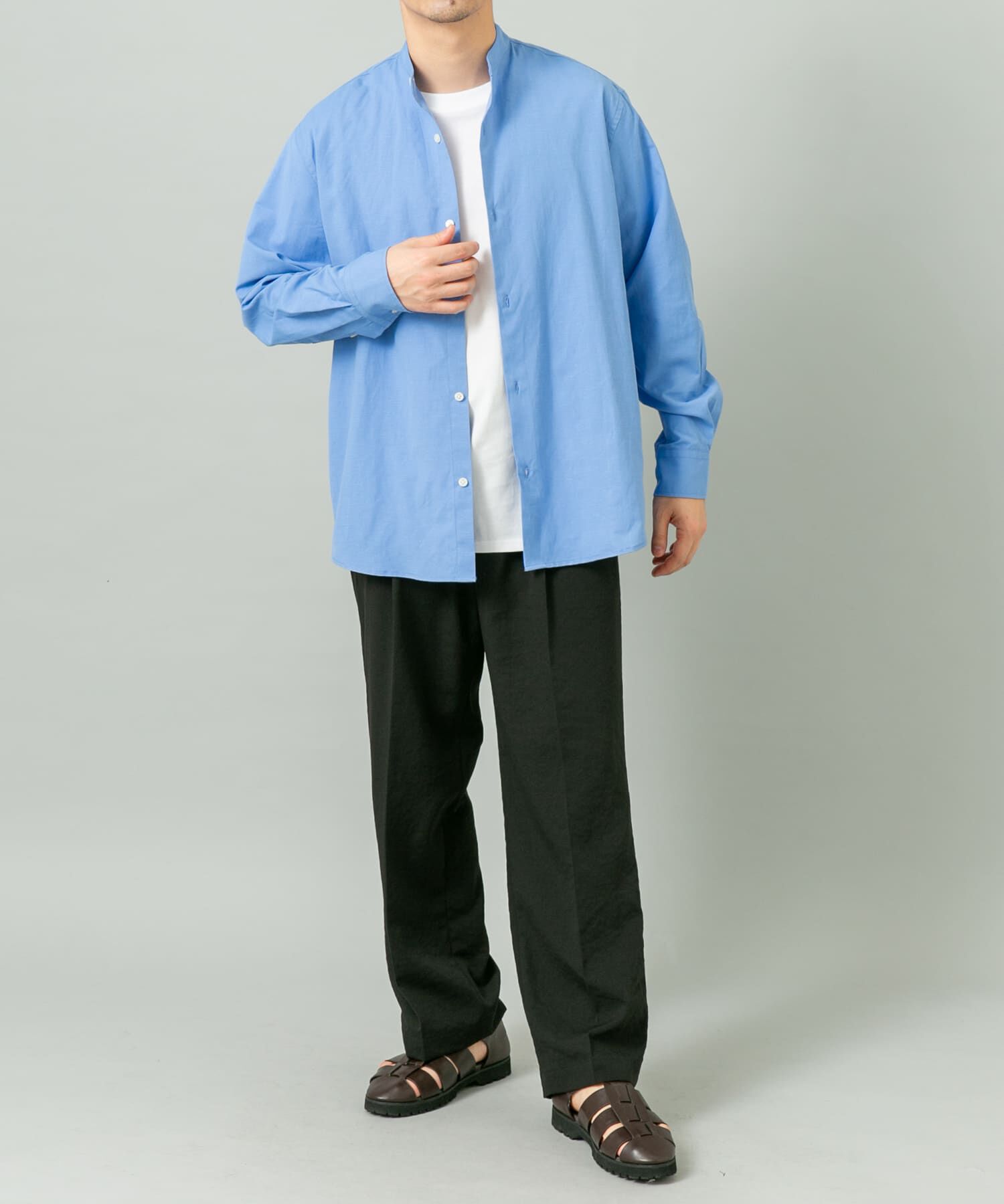 URBAN RESEARCH ROSSO「『WEB限定』『XLサイズあり』アーバンリラックスリネンバンドシャツ」|シャツ・ブラウス|