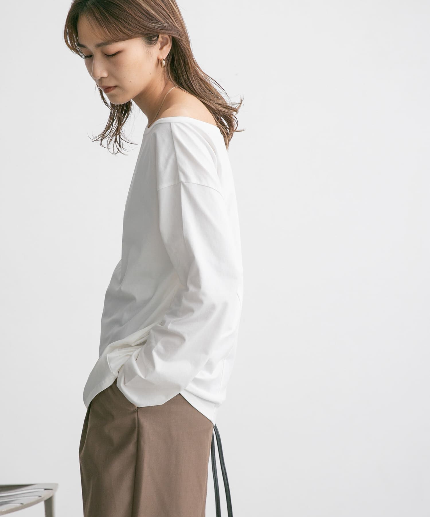  「アシメネックカットソー」|Tシャツ・カットソー|