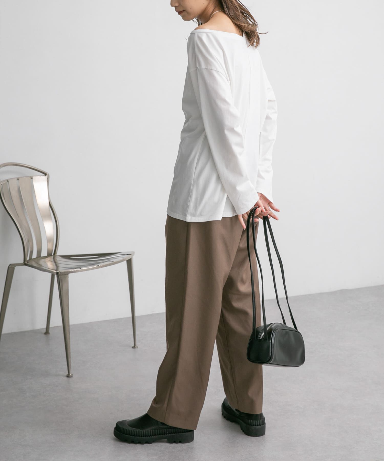  「アシメネックカットソー」|Tシャツ・カットソー|