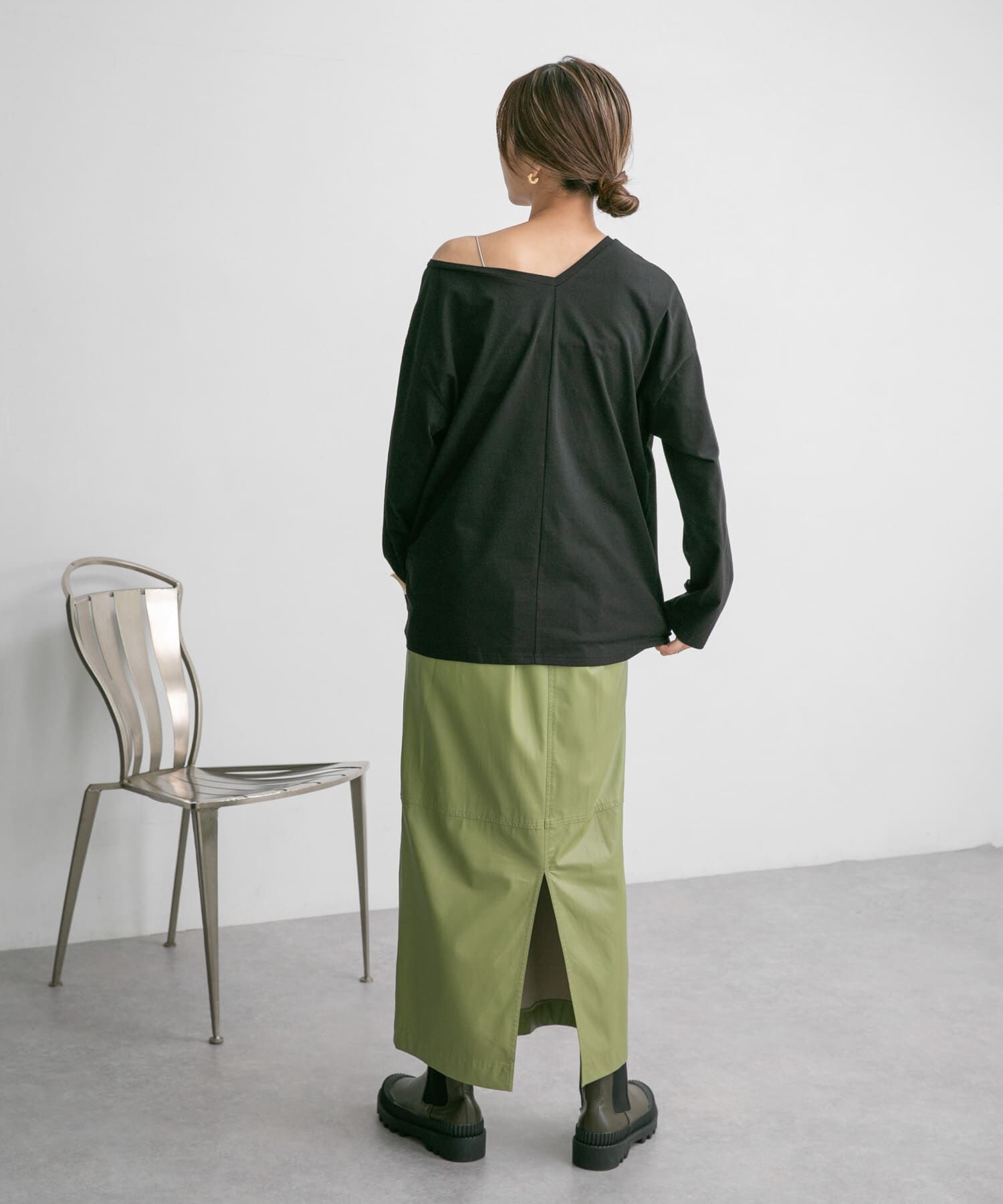  「アシメネックカットソー」|Tシャツ・カットソー|