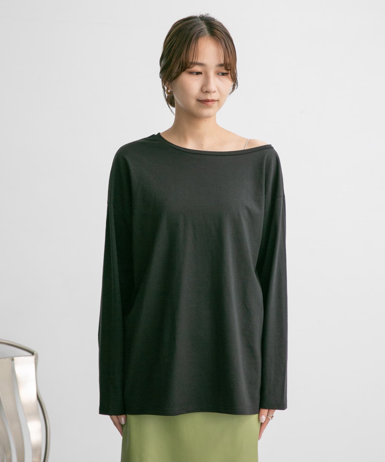  「アシメネックカットソー」|Tシャツ・カットソー|