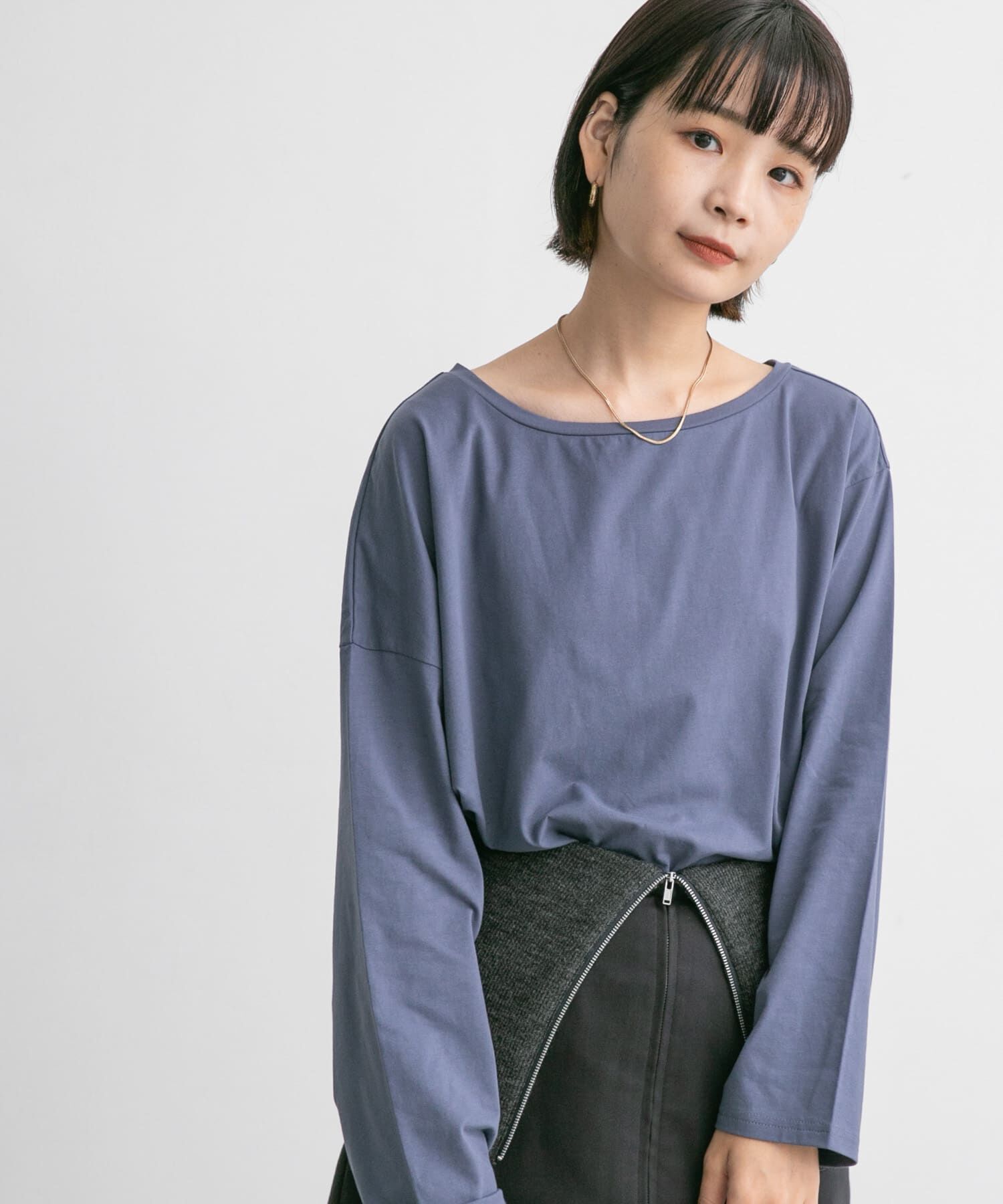  「アシメネックカットソー」|Tシャツ・カットソー|