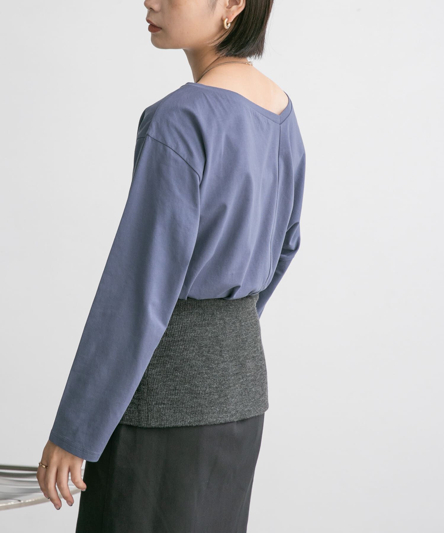  「アシメネックカットソー」|Tシャツ・カットソー|