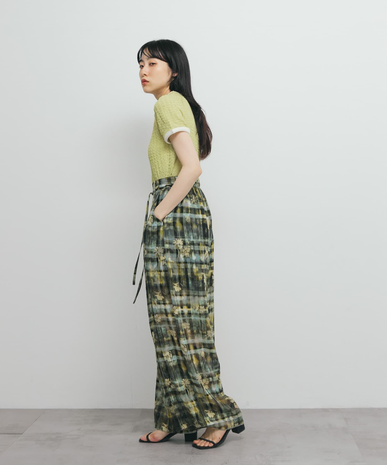  「バイカラーレースTEE」|Tシャツ・カットソー|