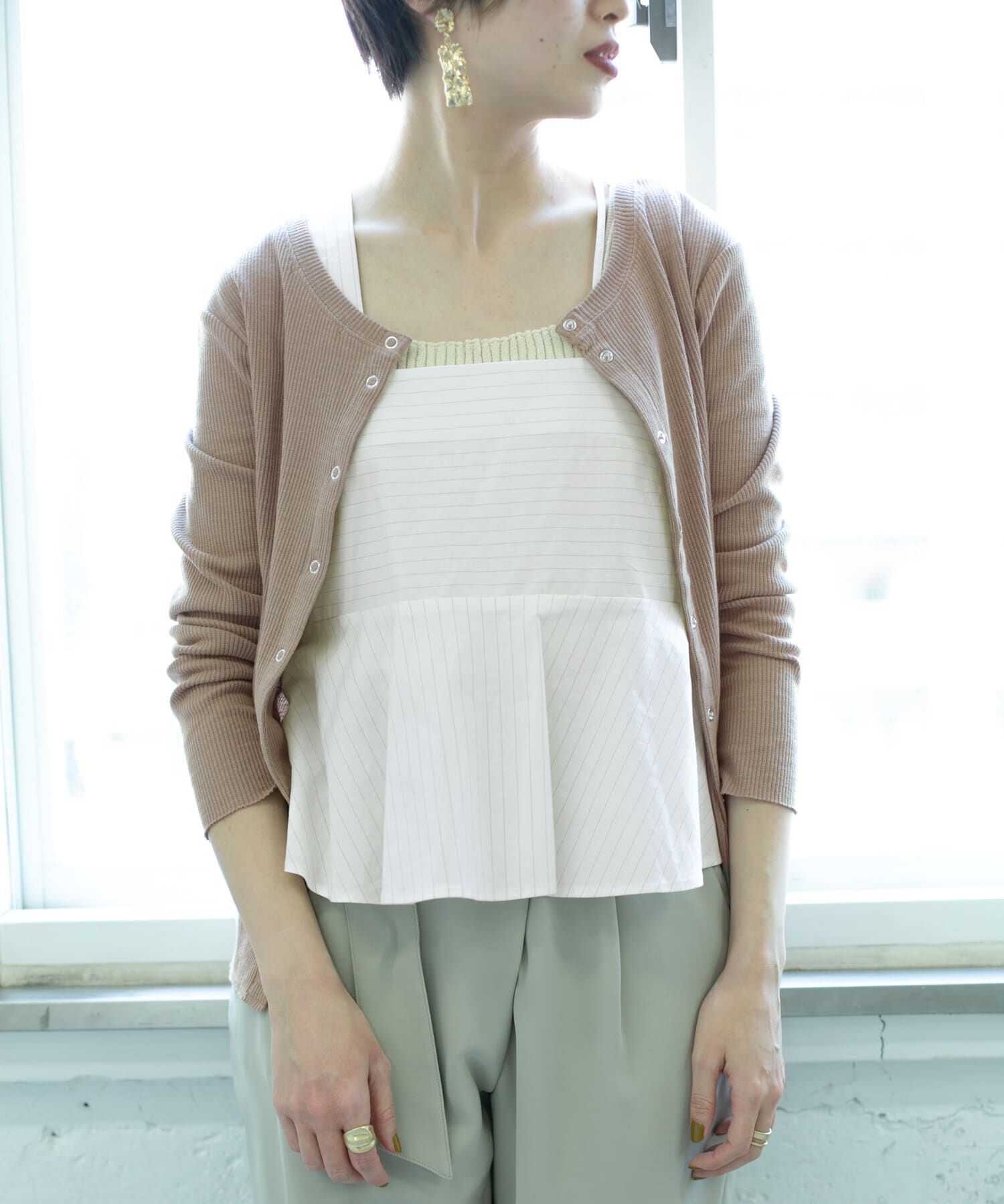  「ストライプアシンメトリーキャミソール&there4;」|キャミソール|