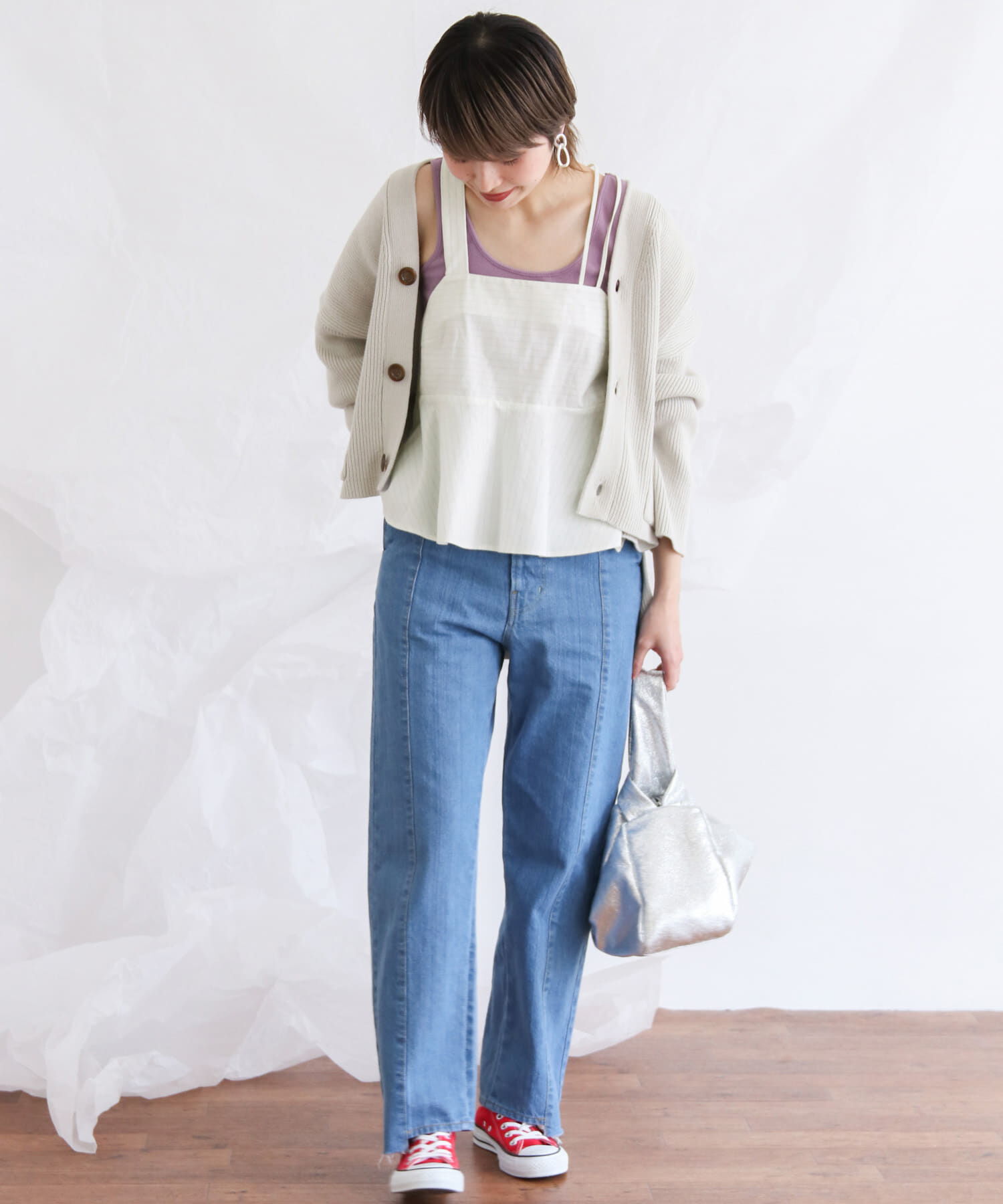  「ストライプアシンメトリーキャミソール&there4;」|キャミソール|