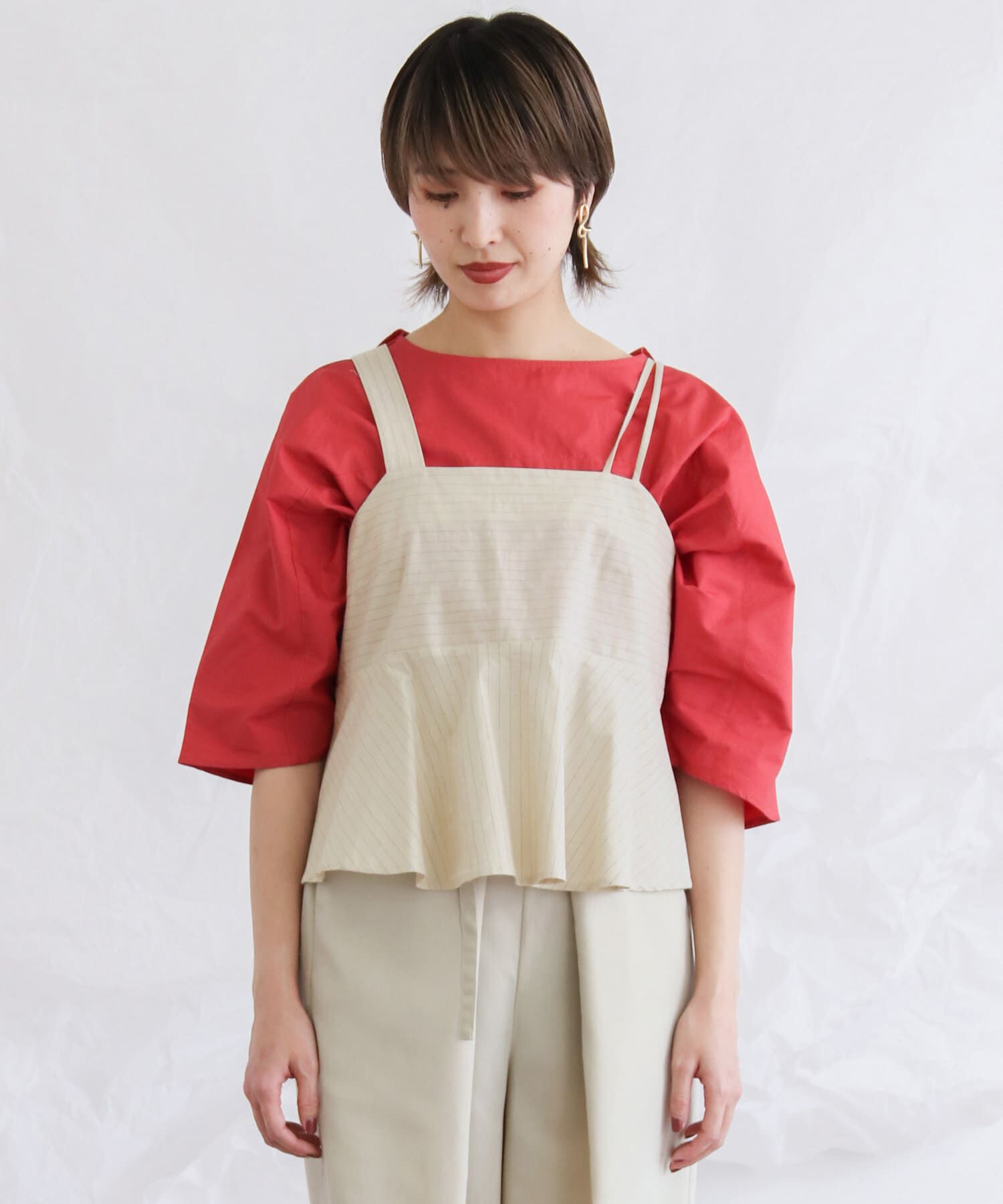  「ストライプアシンメトリーキャミソール&there4;」|キャミソール|