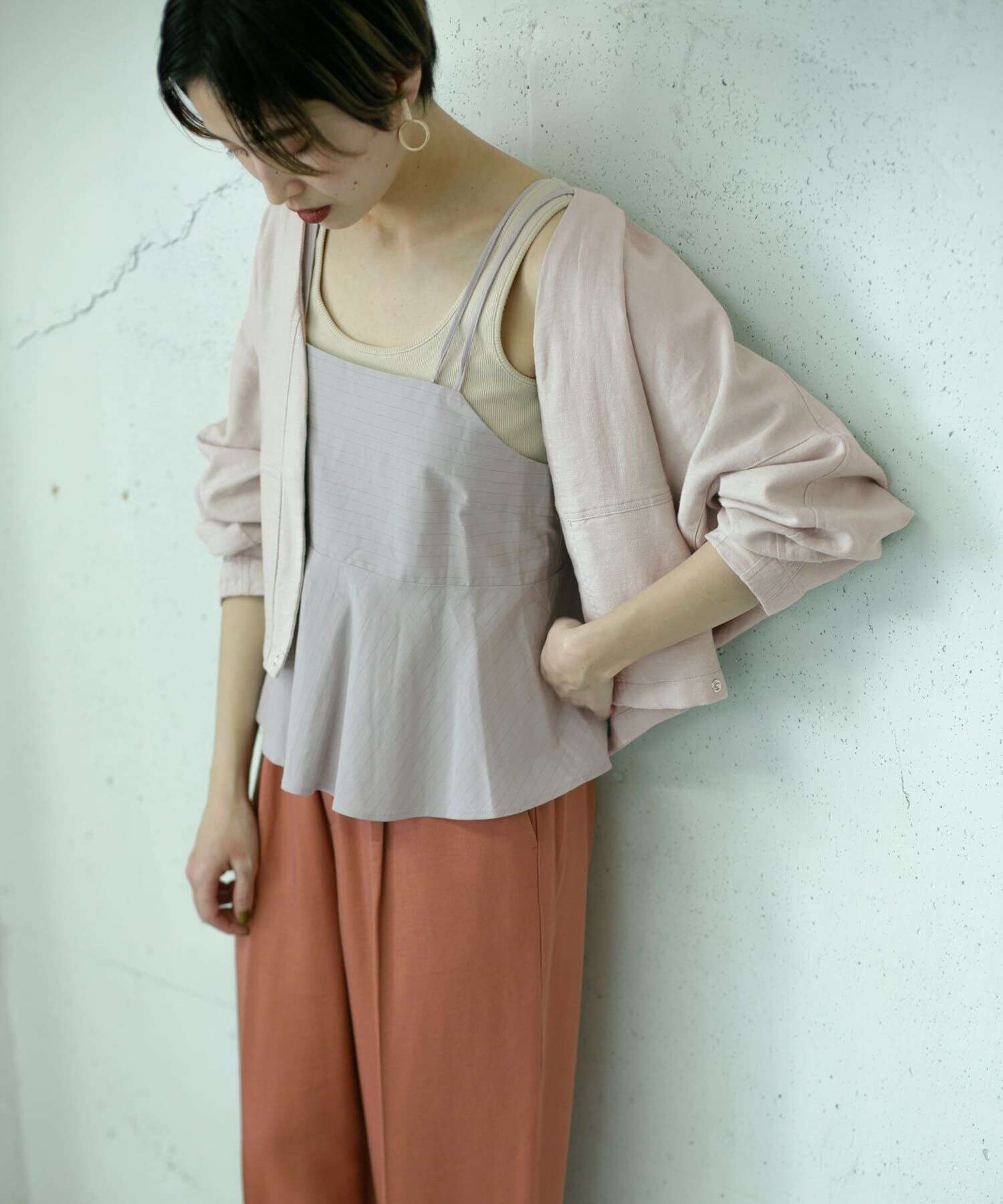  「ストライプアシンメトリーキャミソール&there4;」|キャミソール|