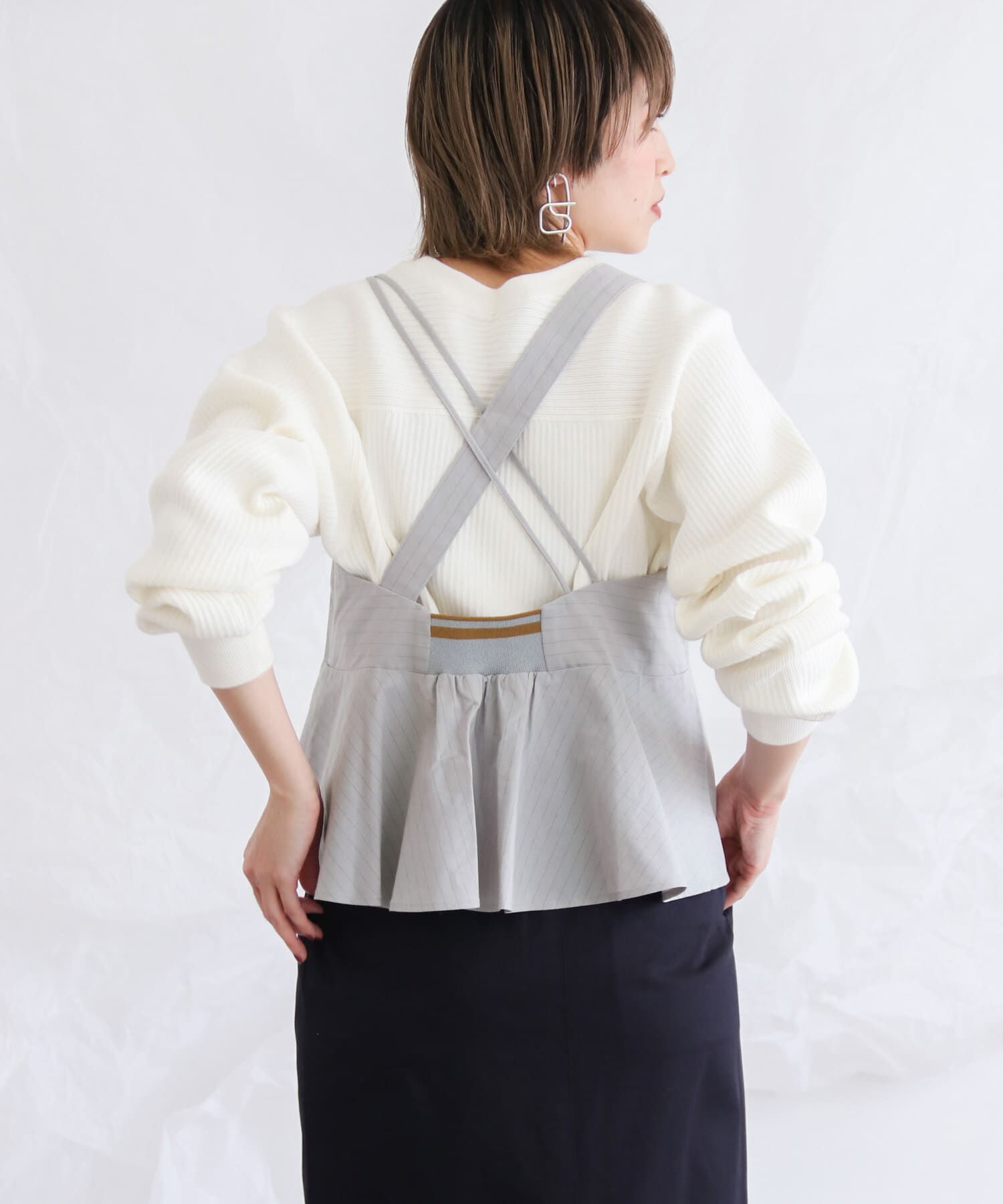  「ストライプアシンメトリーキャミソール&there4;」|キャミソール|