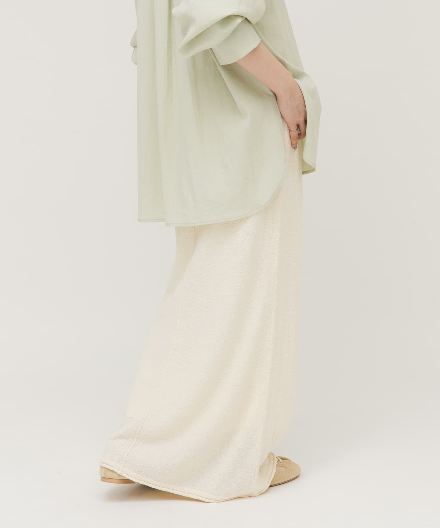  「Iラインニットスカート」|スカート|アイボリー