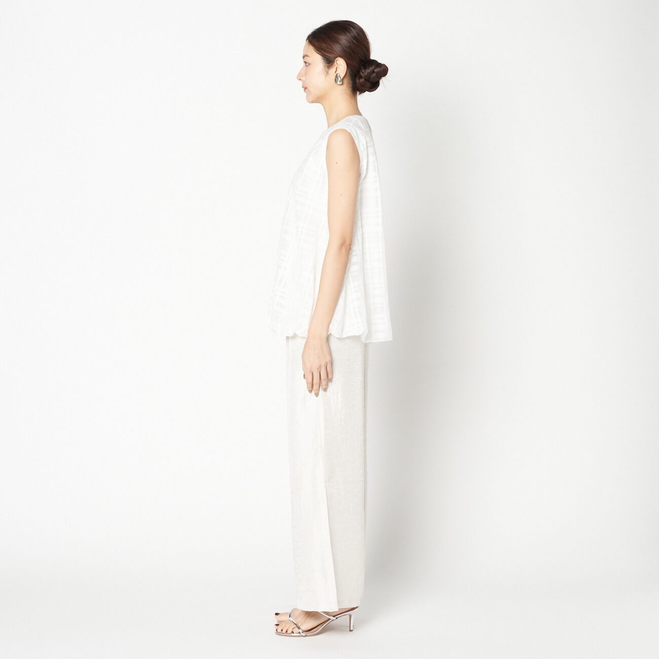 HELIOPOLE「HELIOPOLE CHECK BALLOON HEM BLOUSE」|シャツ・ブラウス|