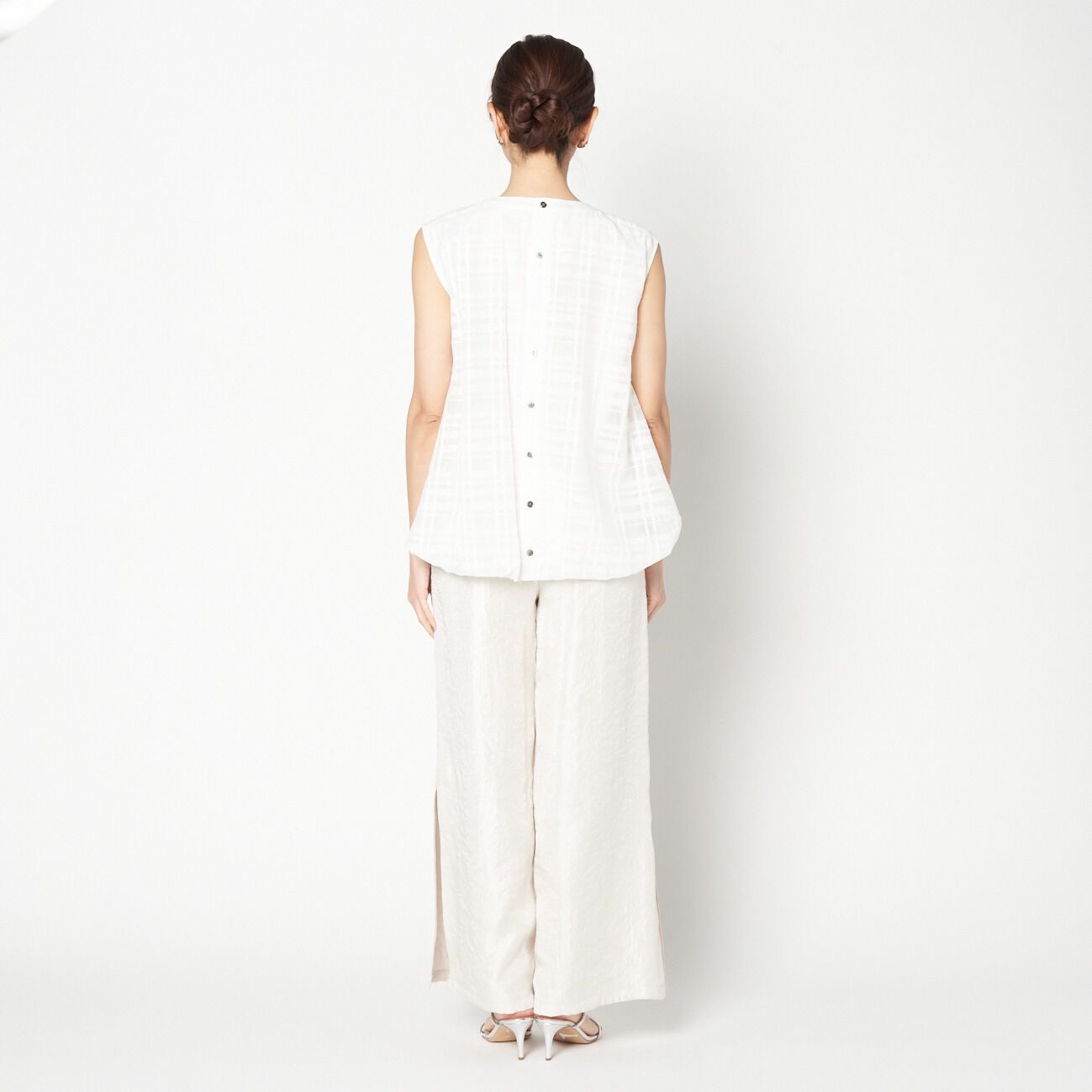 HELIOPOLE「HELIOPOLE CHECK BALLOON HEM BLOUSE」|シャツ・ブラウス|