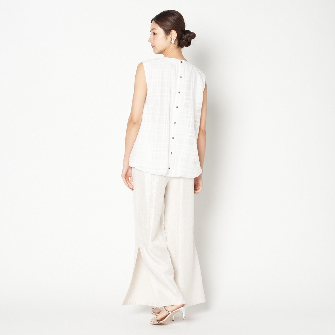 HELIOPOLE「HELIOPOLE CHECK BALLOON HEM BLOUSE」|シャツ・ブラウス|