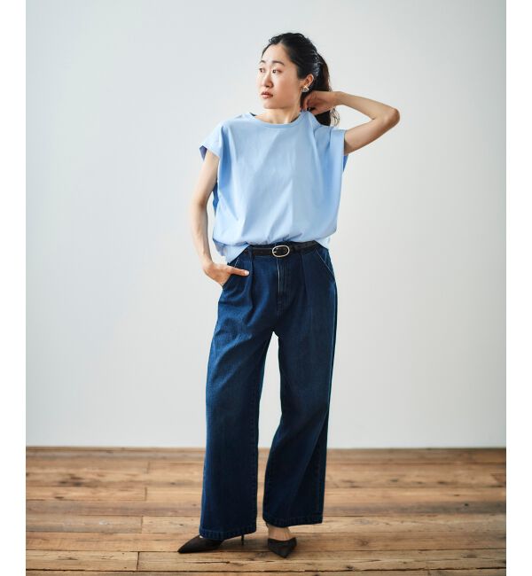  「コットンタックショルダーTシャツ」|Tシャツ・カットソー|