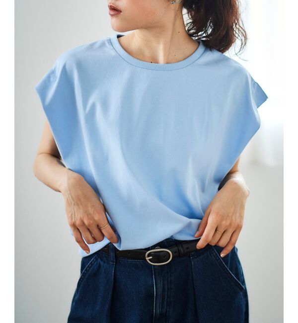  「コットンタックショルダーTシャツ」|Tシャツ・カットソー|