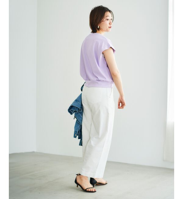  「コットンタックショルダーTシャツ」|Tシャツ・カットソー|