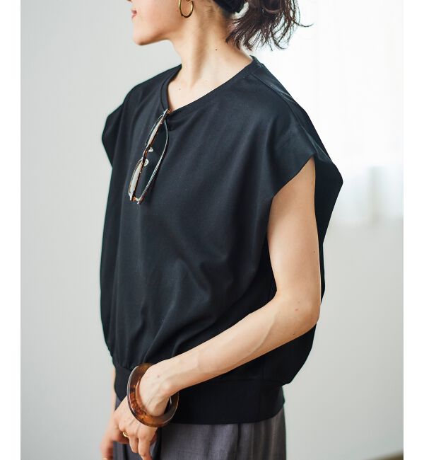  「コットンタックショルダーTシャツ」|Tシャツ・カットソー|