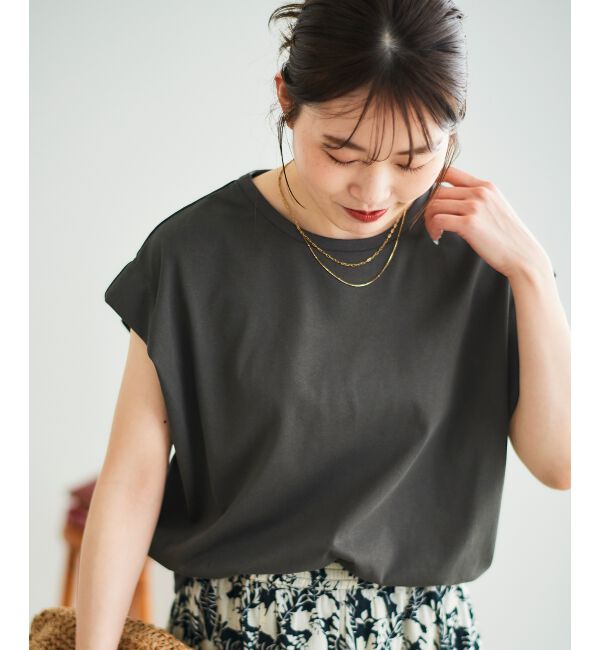  「コットンタックショルダーTシャツ」|Tシャツ・カットソー|