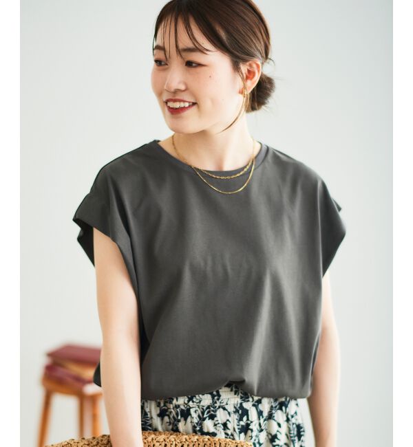  「コットンタックショルダーTシャツ」|Tシャツ・カットソー|