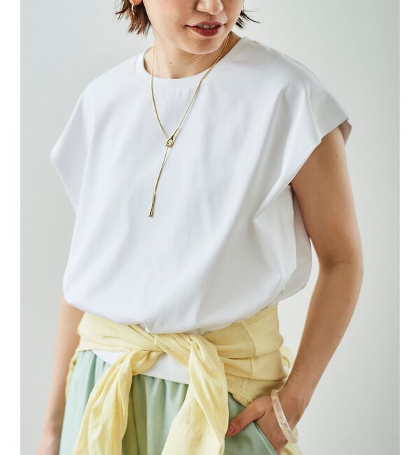  「コットンタックショルダーTシャツ」|Tシャツ・カットソー|