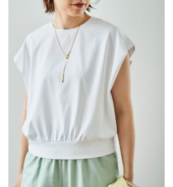  「コットンタックショルダーTシャツ」|Tシャツ・カットソー|