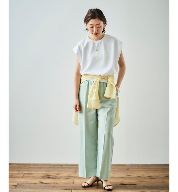  「コットンタックショルダーTシャツ」|Tシャツ・カットソー|