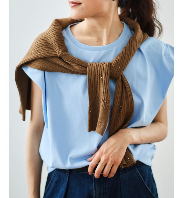  「コットンタックショルダーTシャツ」|Tシャツ・カットソー|