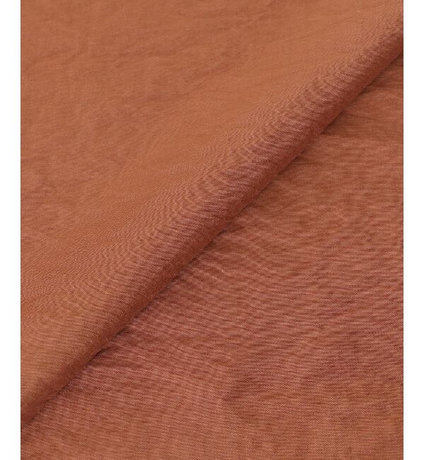  「《手洗い可能》サテンノーカラーバルーンブラウス」|シャツ・ブラウス|