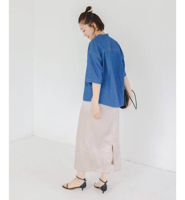  「スタンドネックパールボタンハーフスリーブシャツ」|シャツ・ブラウス|