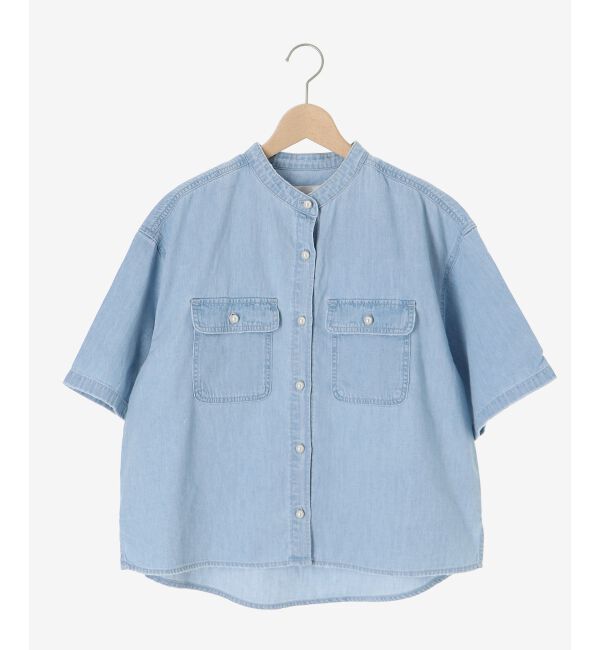  「スタンドネックパールボタンハーフスリーブシャツ」|シャツ・ブラウス|