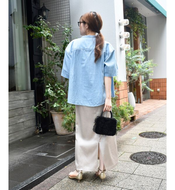  「スタンドネックパールボタンハーフスリーブシャツ」|シャツ・ブラウス|